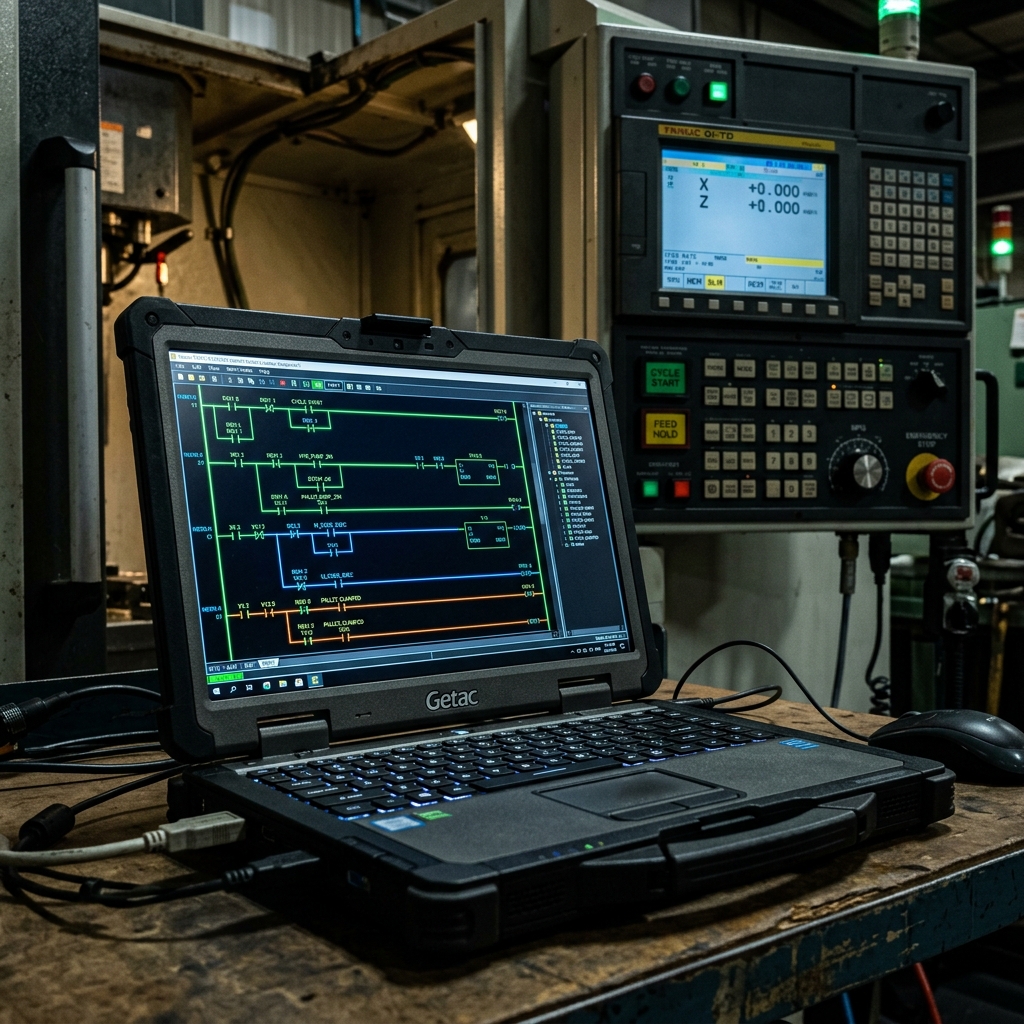 Fanuc PMC PLC ladder logic program display screen